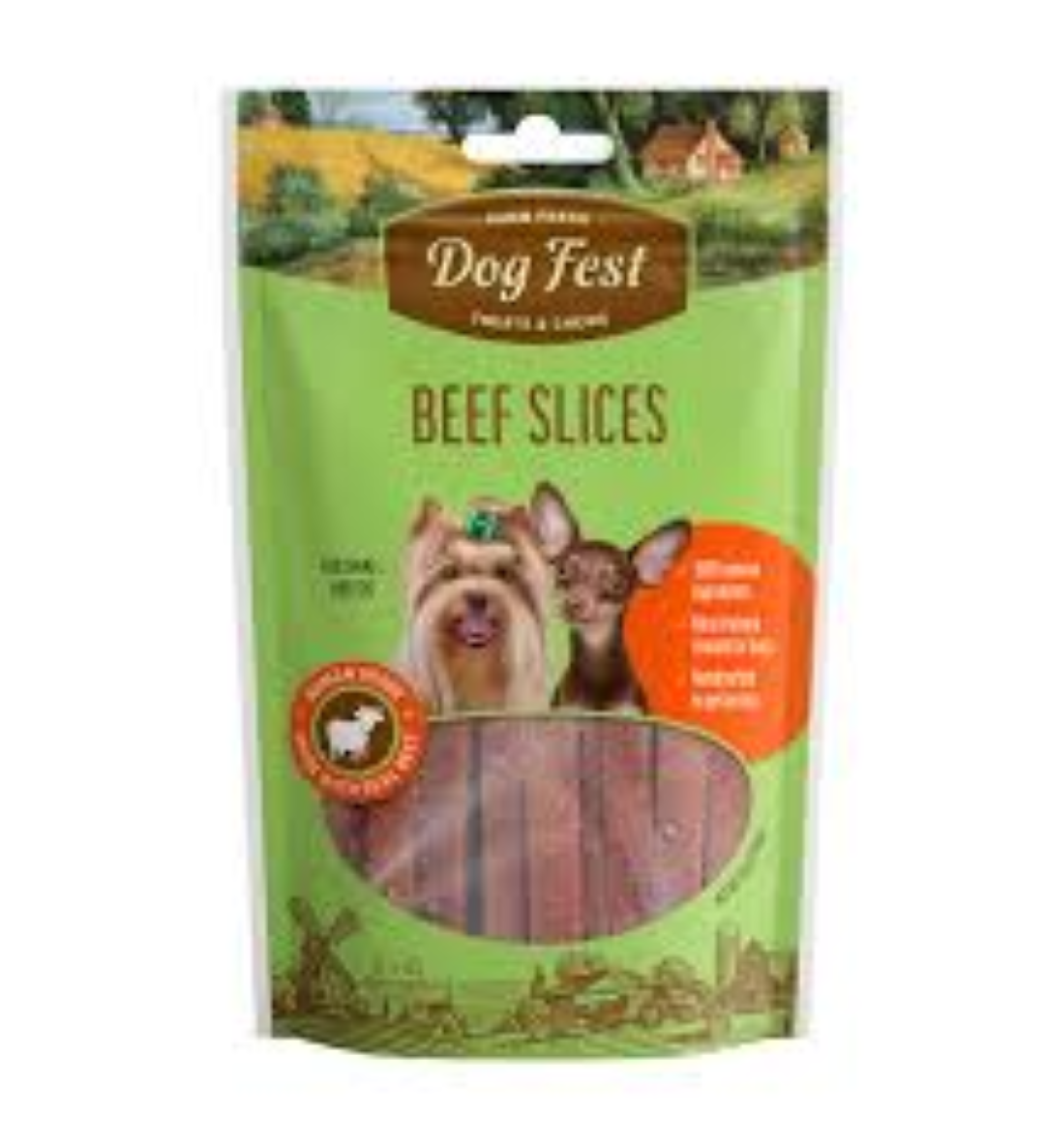 DOG FEST BEEF SLICES FOR SMALL BREED DOG 55G